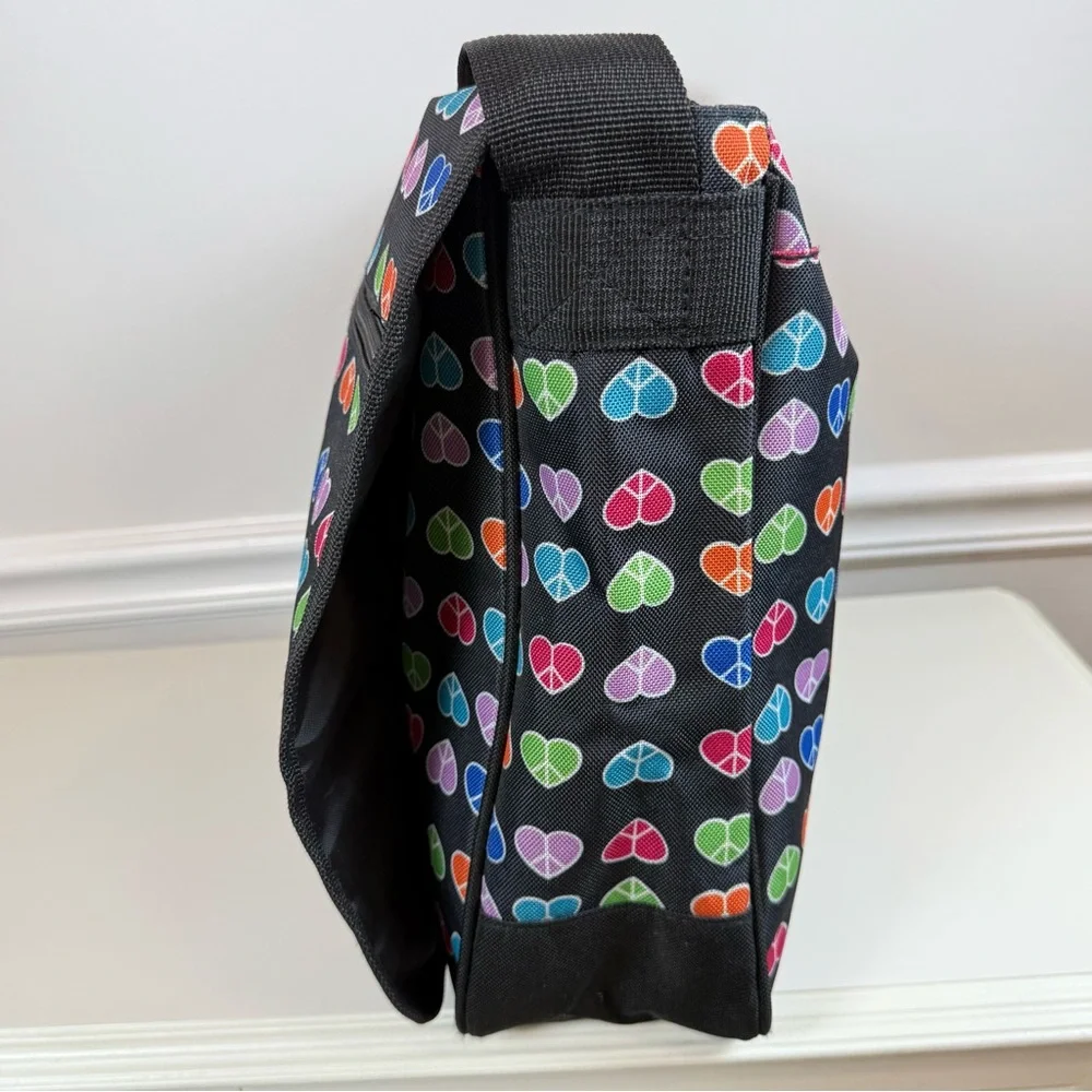 Dickies Rainbow‎ Hearts Crossbody Flap Messenger Large Shoulder Bag Computer